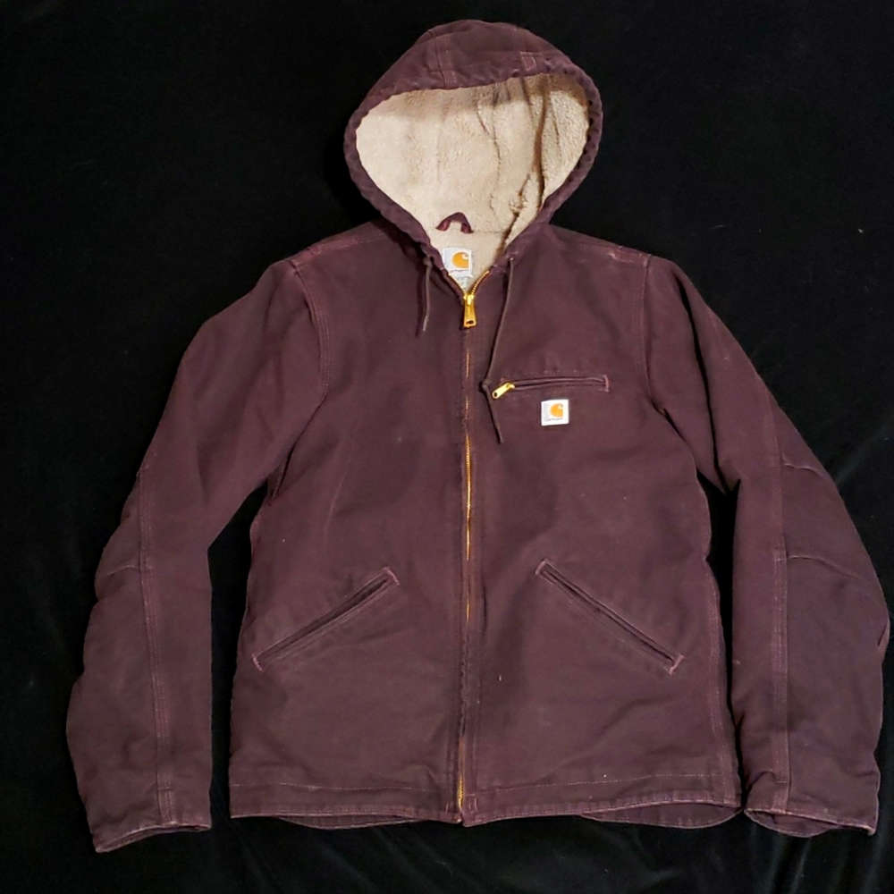 Carhartt Canvas jacket. XS. Deep burgundy wine color. Warn once!